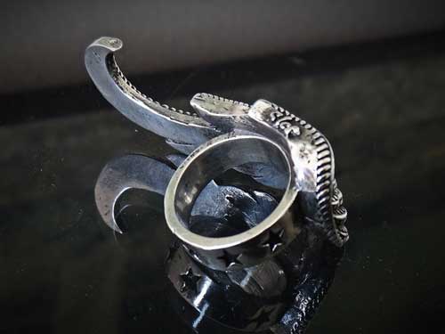 Large Fallen Angel Wing Ring For Men 925 Sterling Silver Handmade USA S1ck Jewelry - Image 2