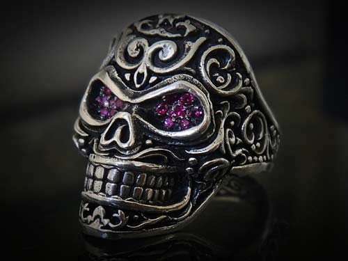 Red Ruby and .925 Sterling Silver "Eyes Of The Beholder" Ring For Men Handmade in USA