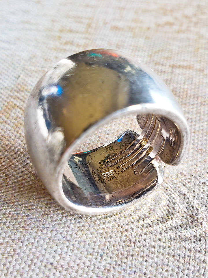 1980’s Emporio Armani Vintage Sterling Silver Ring | Edgy Jewelry